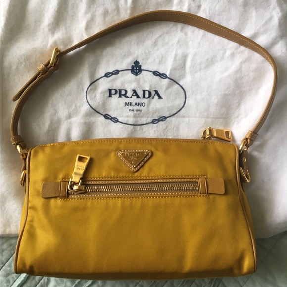 yellow prada purse
